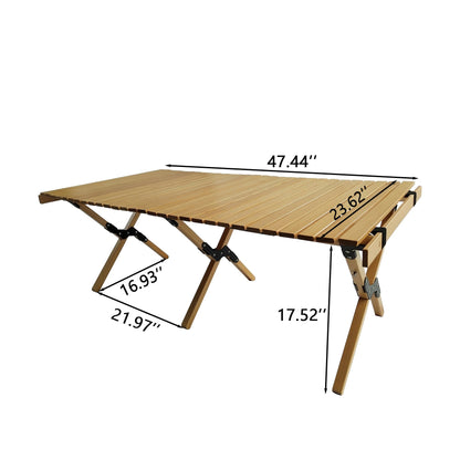 Wooden Folding Dining Set with 4 Chairs, Portable Picnic Table Set for Outdoor Camping and Indoor Kids