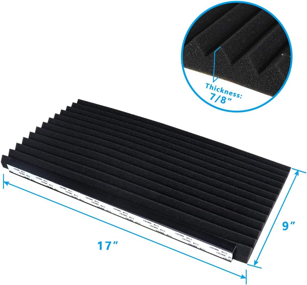 Air Jade Window Air Conditioner Side Panels, 17" x 9" x 7/8" Insulated Foam Panels, Pack of 2, Black.