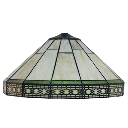Errzom Tiffany Lamp Shade 16 Inches Wide Accessories Replacement Only Yellow Stained Glass Mission Style Lampshade for Table Lamp Pendant Light Floor Lamp