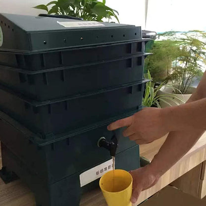 50 L Worm Farm Kit, 5-Tray Worm Composter, Expandable Worm Composting System, Outdoor Composting Bins, for Recycling Food Waste