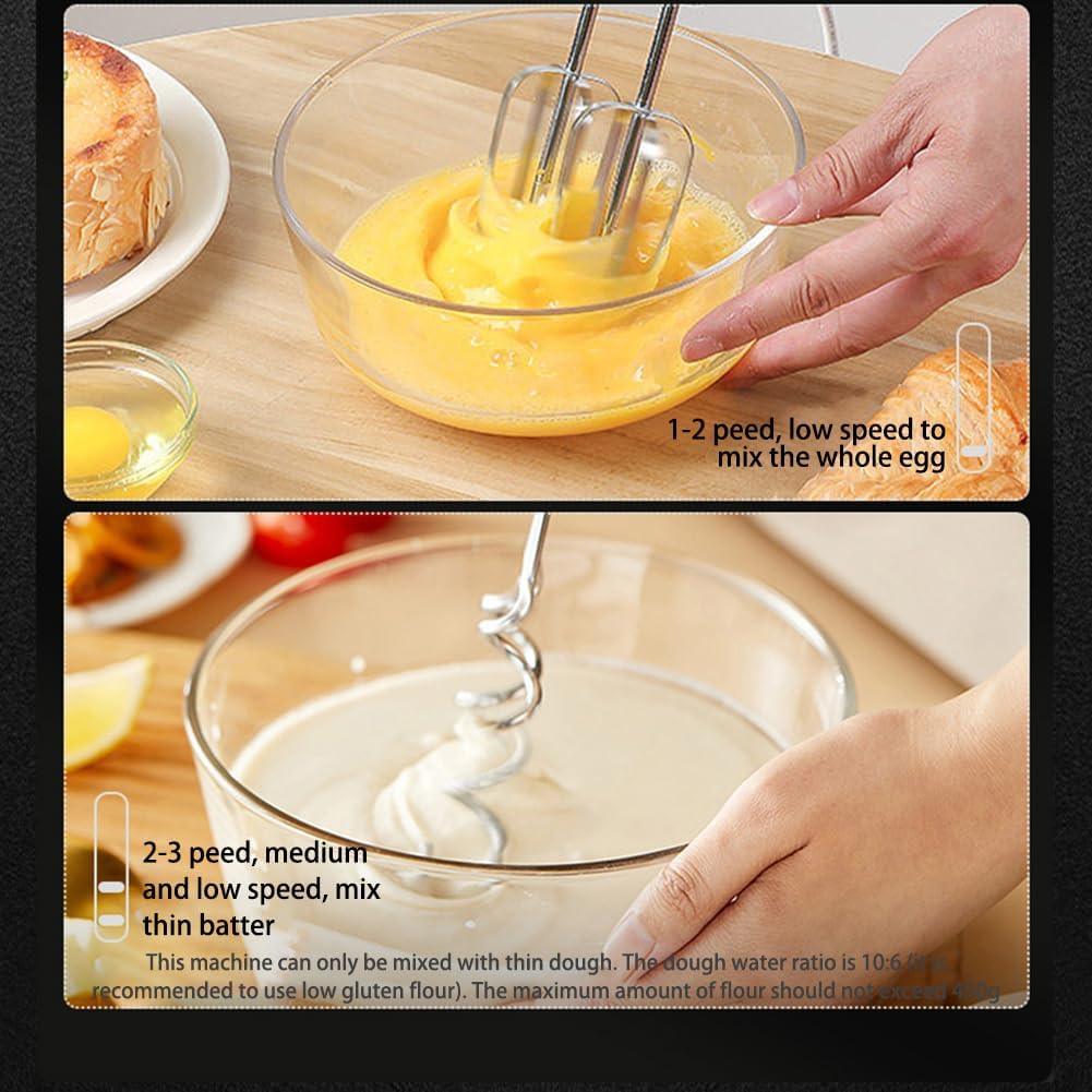 Double-head Egg Beater, USB Charging, 3-speed Adjustable Multifunctional Kitchen Baking Mixer