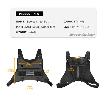 Sports Chest Bag For Men Women, Running Vest Bag With Built,Phone Holder For Workouts&Ski&Cycling&Hiking,Motorcycle Accessories