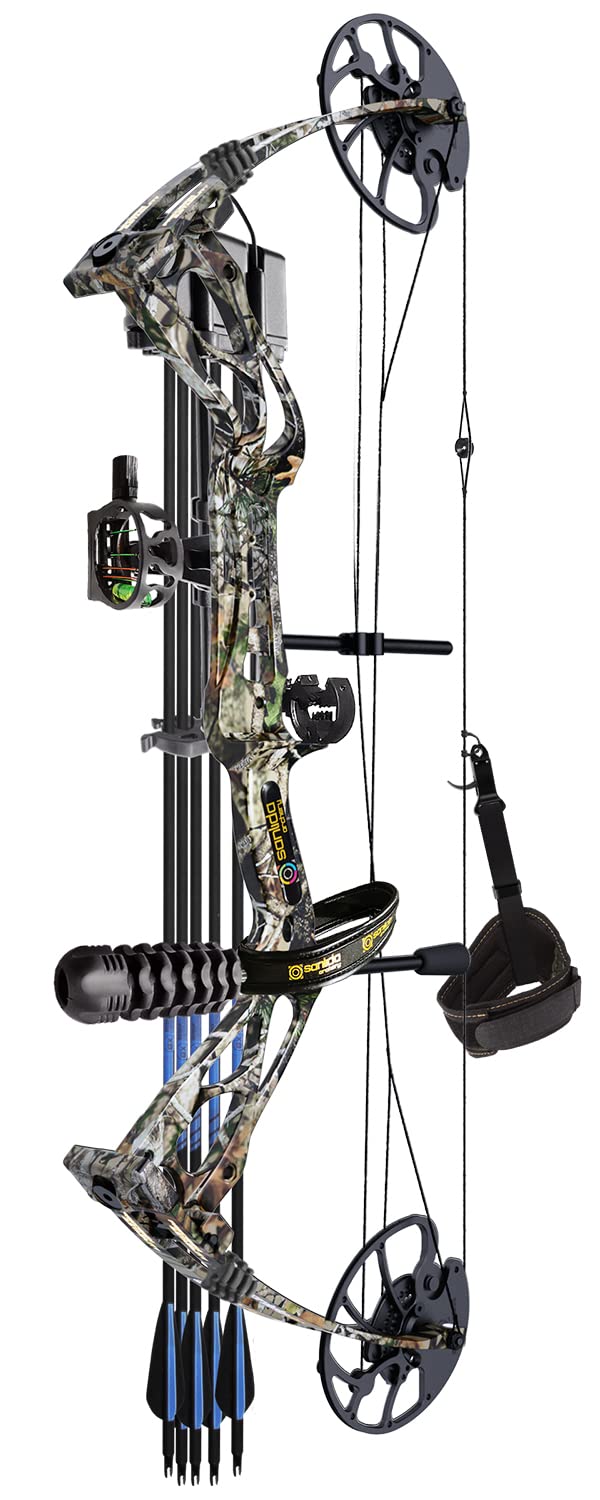 Sanlida Archery Dragon X8 RTH Compound Bow Package for Adults and Teens,18”-31” Draw Length,0-70 Lbs Draw Weight,up to IBO 310 fps,No Bow Press Needed,Limited Life-time Warranty,RH Only