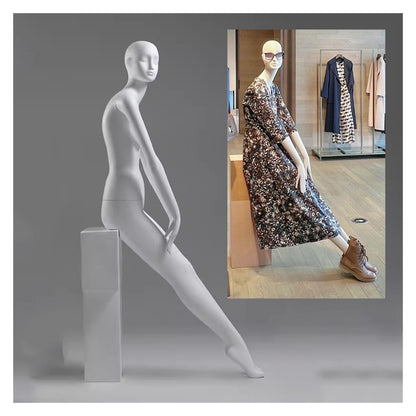 Tall Matte White Female Mannequin with Head - Detachable Dress Form Dummy for Retail, Online Shop & Home Display - Ideal Torso Body for Fashion Styling (Size: Style 1)