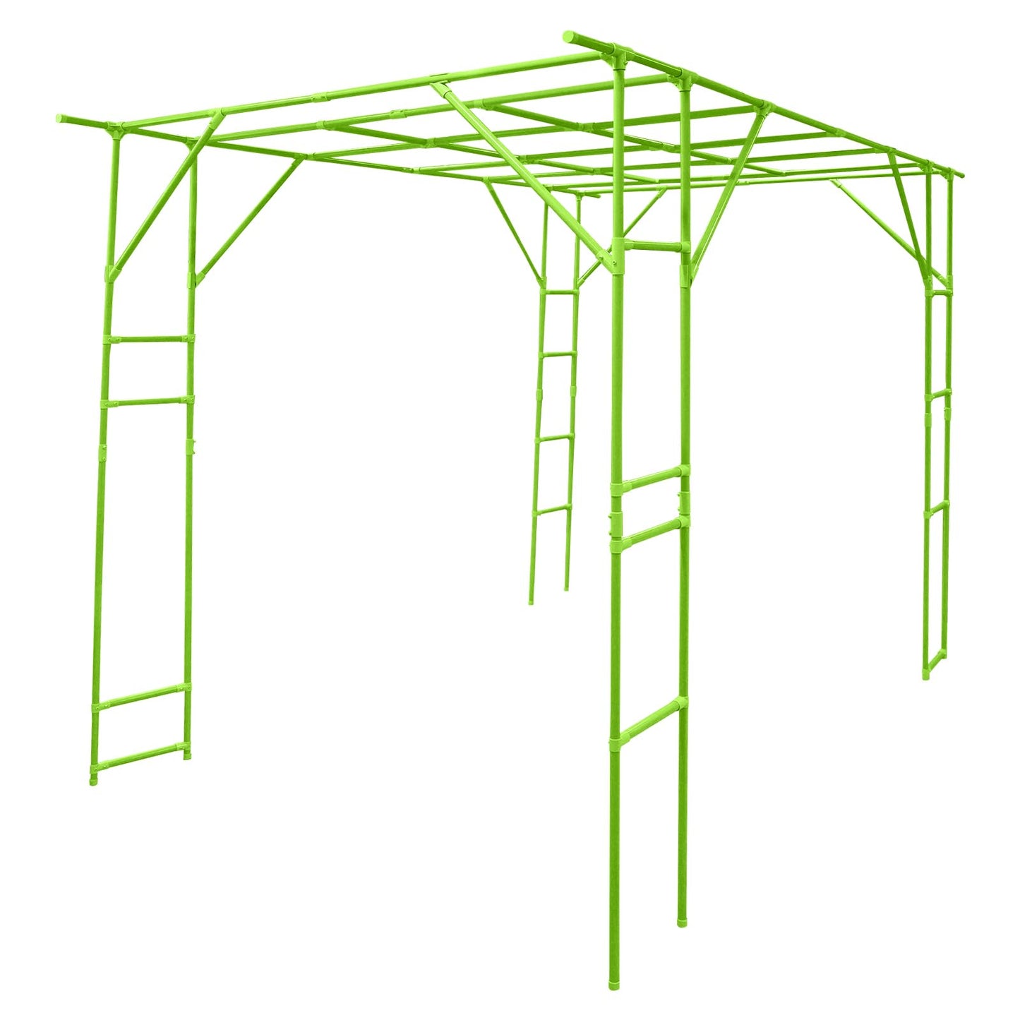 118'' L x 79'' W x 90'' H Grape Trellis, Garden Arch Trellis for Climbing Plants Outdoor, Metal Walkway Arbor Pergola for Backyard Decoration, Large Plant Stand for Vegetable Fruit, Green
