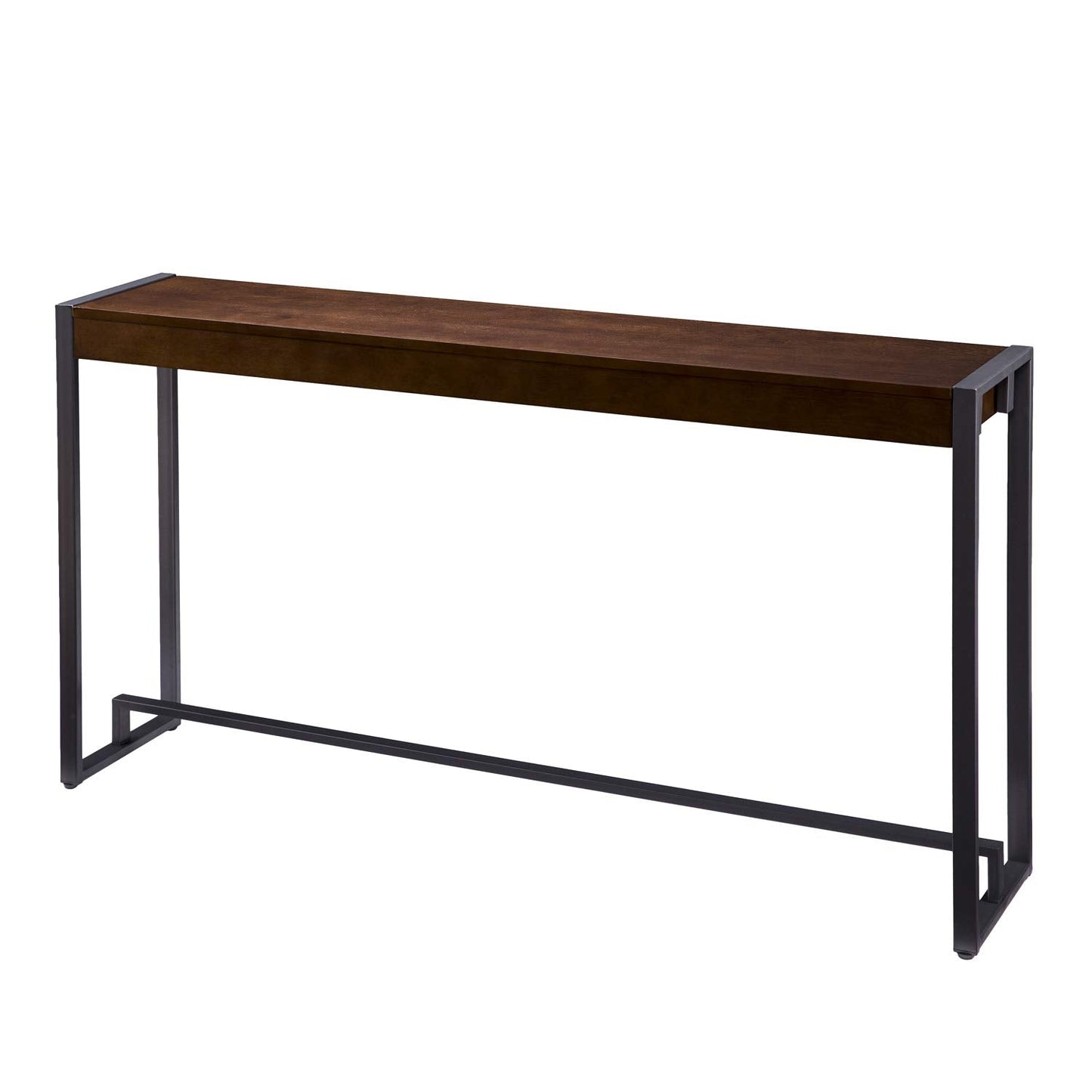 SEI Furniture - Holly & Martin Macen Console - Dark Tobacco with Gunmetal - Transitional Design, Brown Iron and Wood - Ideal for Entryway, Living Room (CM9912)