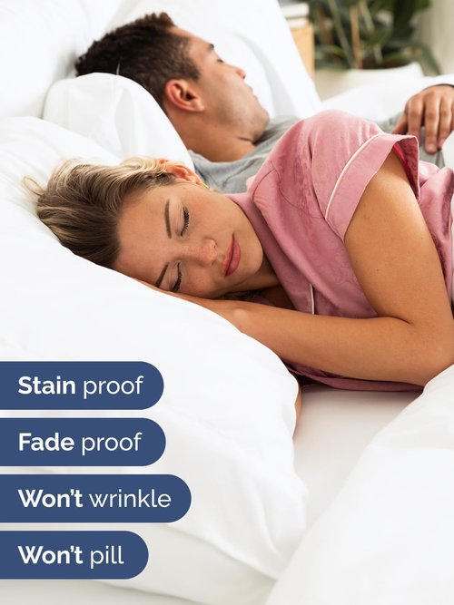 Extra Deep Twin Sheet Set by Comfy Hotel - 3-Piece Breathable Cooling Bed Sheets - Fits 18-24 Inch Mattresses - Ultra Soft, Wrinkle & Fade Resistant - Luxurious White Bedding