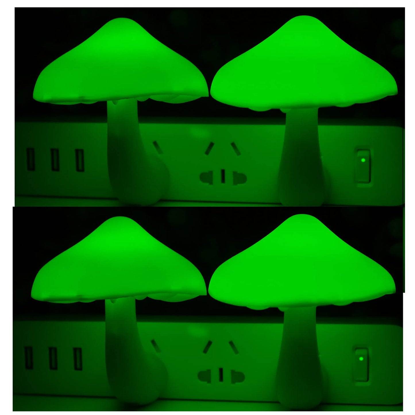 AUSAYE Sensor LED Night Light Plug in Wall Lamp, Energy Saving NightLight Cute Mushroom Night Lights for Adults Kids Bedroom,Bathroom,Toilet, Stairs, Kitchen,Hallway Corridor Warm White