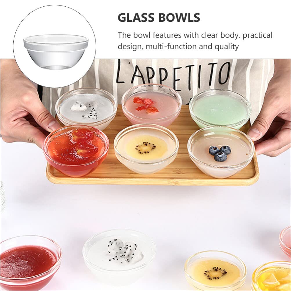 Small Prep Mixing Bowls: 2.3x1.1Inch Mini Prep Bowls Stackable Glass Serving Bowls for Kitchen Prep - Dessert - Dips - Salad - Candy Dishes