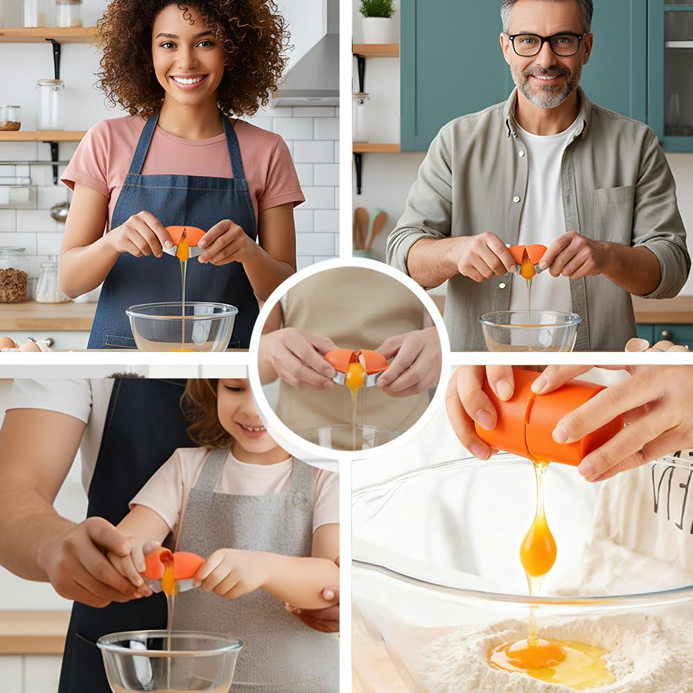 2026 New Egg Shell Opener Egg Cracker Tool, Multifunctional Peeler Shell Remover for Raw and Hard Boiled Eggs, Stainless Steel Egg Cracker Shell Opener for Home Kitchen Use (Yellow 1pcs)