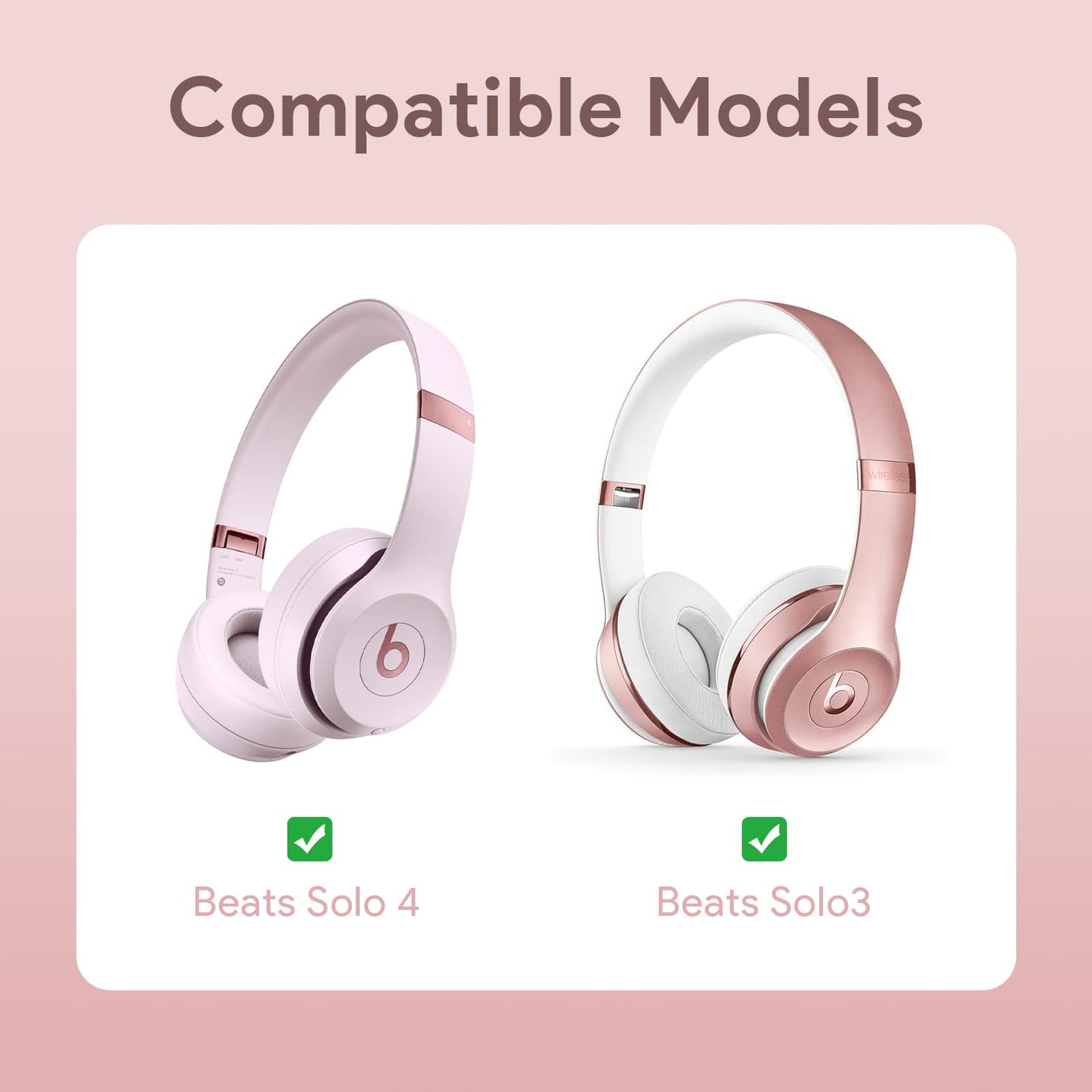 Case for Beats Solo3 /Solo 4 On-Ear Headphones, Portable Travel Hard Shell Storage Bag (Rose Gold)