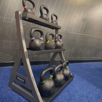Technical Knock Out 3-Tier Kettlebell Rack | Perfect for Any Home Gym | Black Kettle Bell Weight Stand | Keep Your Workout Area Clean & Safe