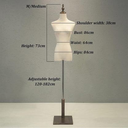 ntumLeap Female Dress Form Torso Adjustable Height with Wood Stand for Clothing Display and Body Mannequin,Brown,A,Natural-B, Brown-A