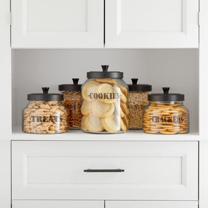 Talented Kitchen Clear Vinyl Pantry Labels for Food Containers - Waterproof & Repositionable for Kitchen Jars - Farmhouse Pantry Organization - Preprinted Baking Labels - Pack of 154, Assorted Sizes