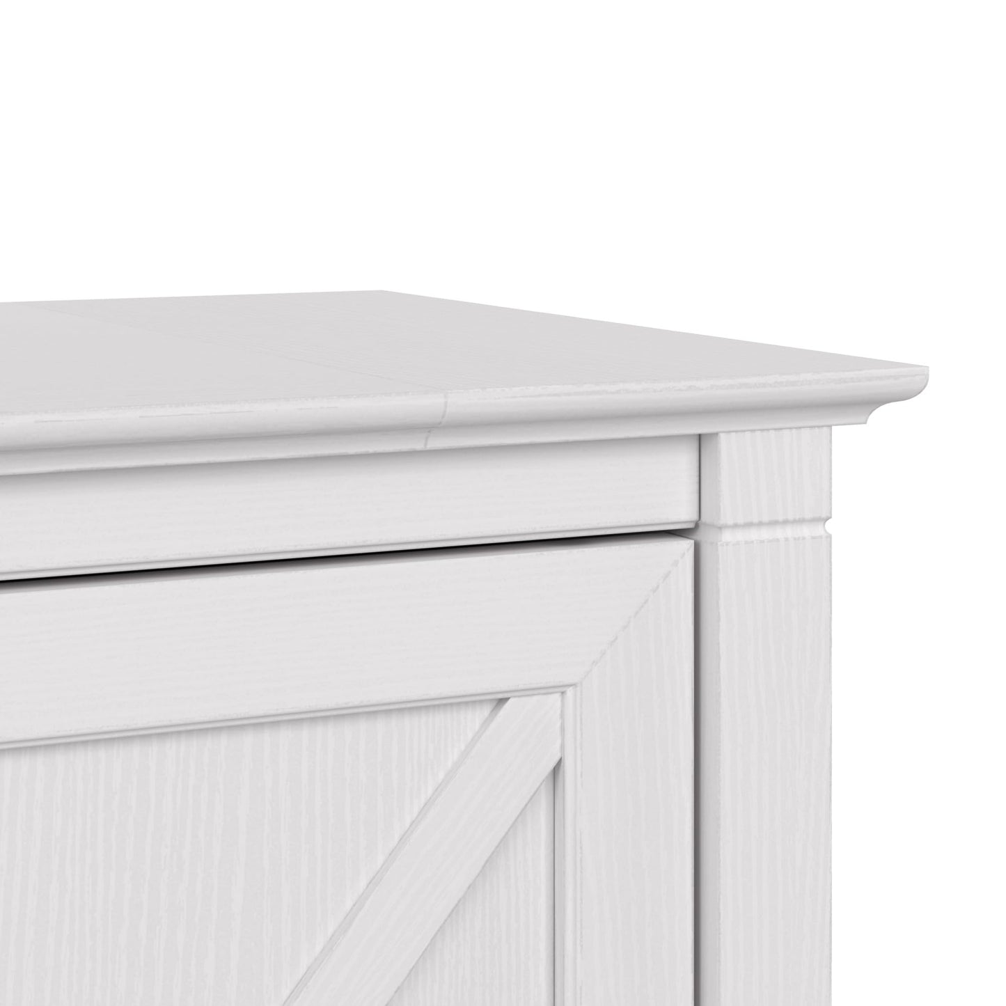 Bush Home Key West Tall Storage Cabinet with Doors in Pure White Oak