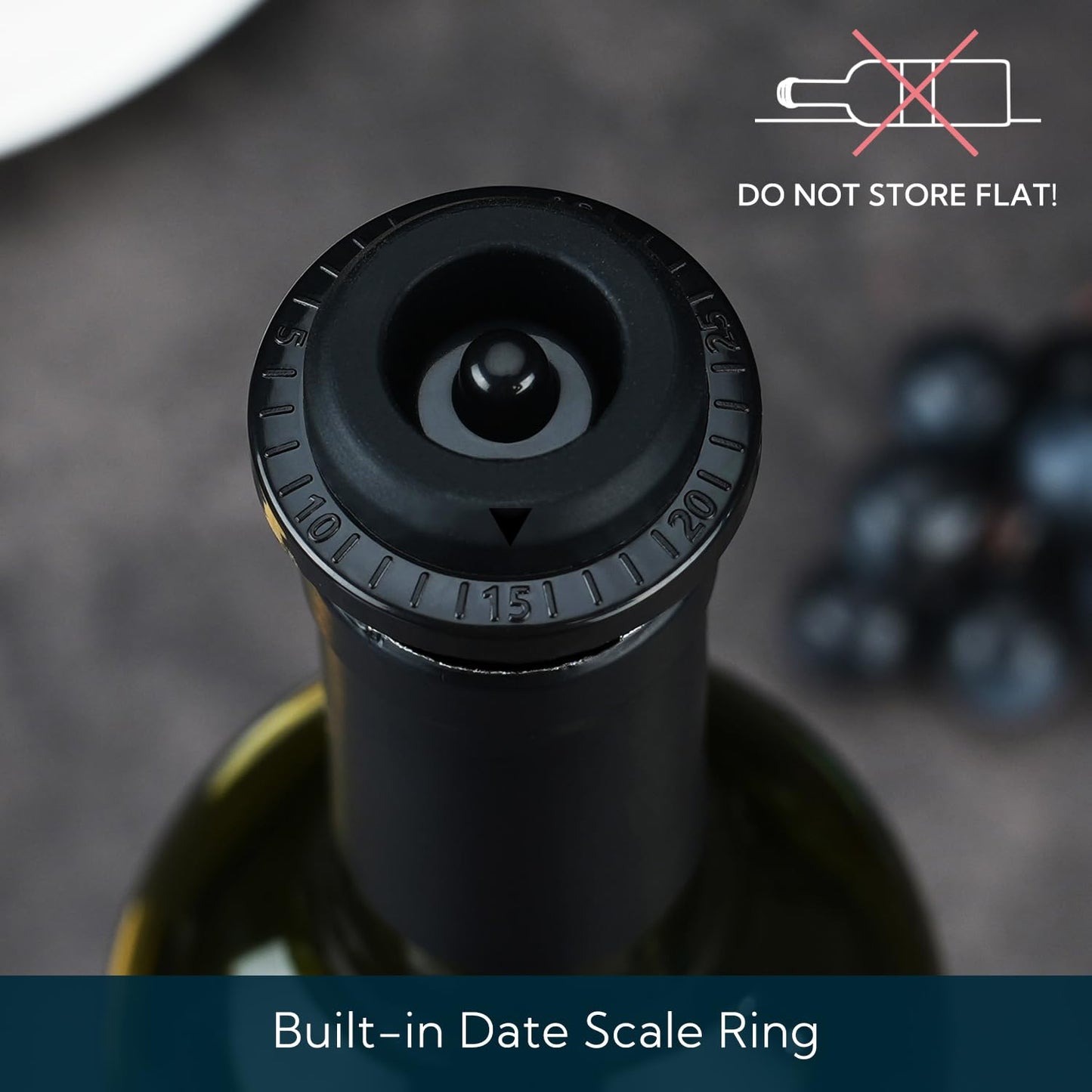 KITCHENDAO Wine Saver Pump with Sound Indicator, 4 Vacuum Wine Stoppers and Storage Box, Reusable Wine Stoppers Preserver to Keep Wine Fresh - Designed with U.S. Patent