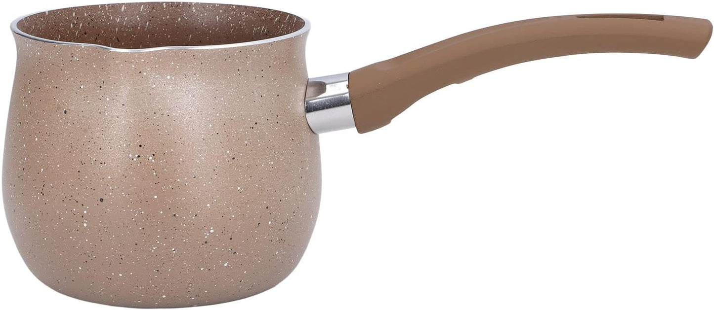 10cm Dia Nonstick Milk Pan, Aluminum Alloy Saucepan with Pour Spouts, Small Soup Pot