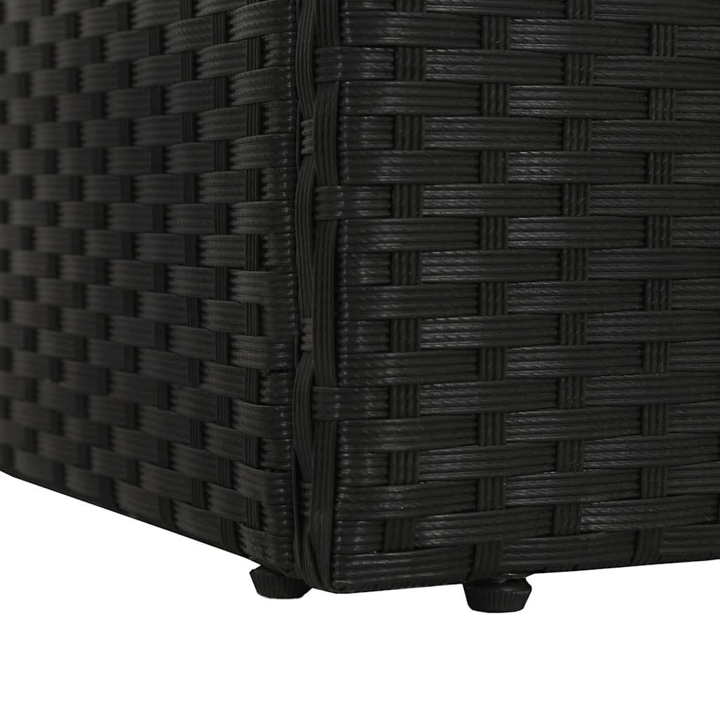 HGKMBRY Outdoor Lounge Bed with Removable Cushion Covers in Black PE Rattan, Black and Cream Design, 76.8 x 23.6 Inches with Multi-Position Backrest