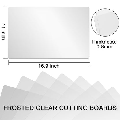ZENFUN 30 Pack Plastic Cutting Board Mats, Flexible Clear Cutting Mats 17 x 11 In, Kitchen Cutting Board Sheets Frosted Placemats BPA-Free, Non-Porous