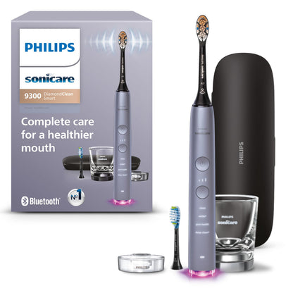 Philips Sonicare DiamondClean Smart 9300 Electric Toothbrush, Sonic Toothbrush with App, Pressure Sensor, Brush Head Detection, 4 Brushing Modes and 3 Intensity Levels, White, Model HX9903/05