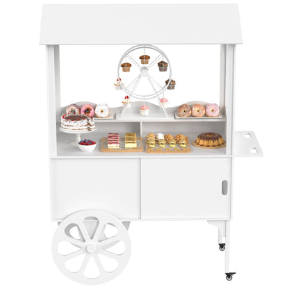 GDLF Candy Cart for Party - Cake Stand - Dessert Cart with Wheels & Storage Cabinet for Wedding, Baby Shower, Birthday & Party Decor