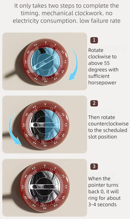 Kitchen Timers for Cooking,100% Mechanical Cooking Timer,Retro Cooking Timer,No Batteries Required,Magnetic Back.(Green)