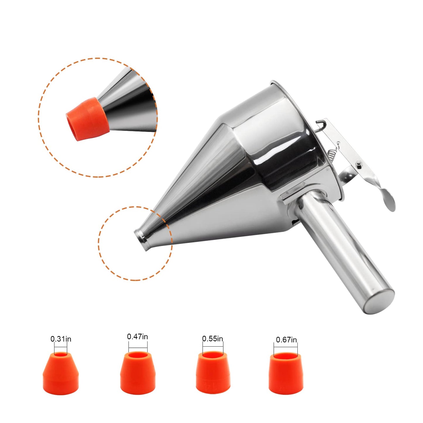 40oz Pancake Batter Dispenser, Stainless Steel Funnel Cake Dispenser with Stand Heavy Duty Baking Tool for Cupcake Waffles Cakes Takoyaki and Kitchen Baking (Large)