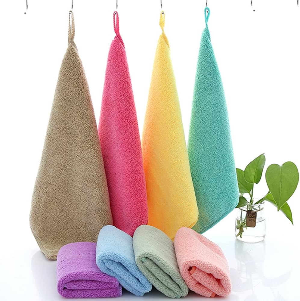 YANQINQIN 12-Pack (2) Cotton Gauze Face Towels,Multi-Color Soft Washcloth
