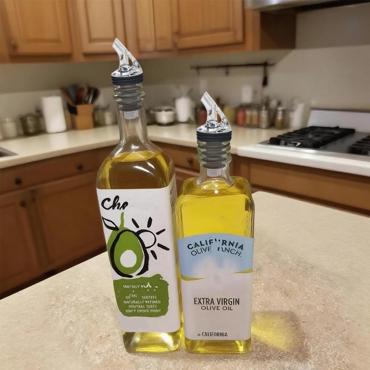ziHenryDa 2-piece 4 Olive Oil Pour Spout for Olive Oil Dispenserfor big-small bottle olive oil dispenser