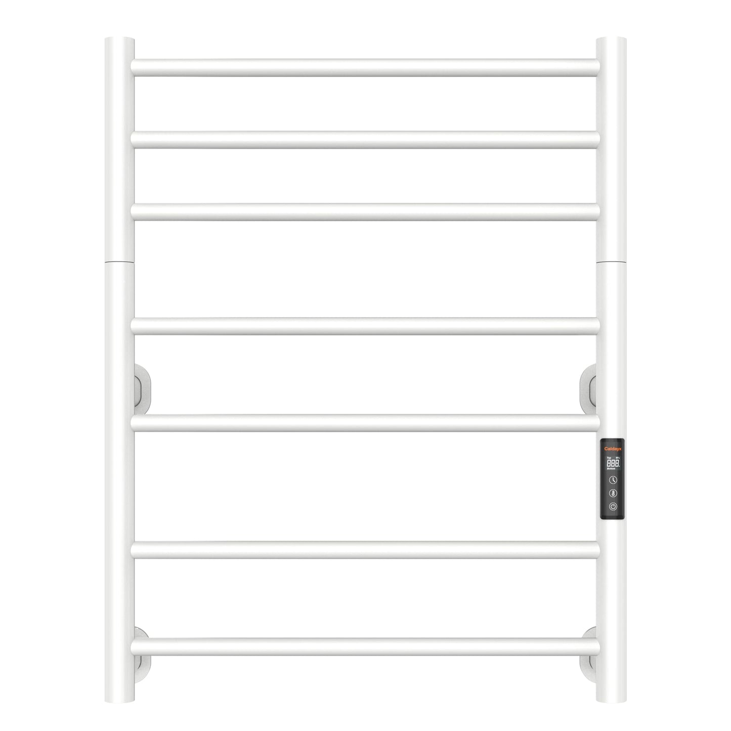 Caldayx Foldable Heated Towel Rack, Dual-Zone Electric Towel Warmer Rack with Timer, GFCI Plug-in or Hardwired, Wall-Mounted, Drill-Free Installation, Matte White, CA3-700X550-Standard-MW