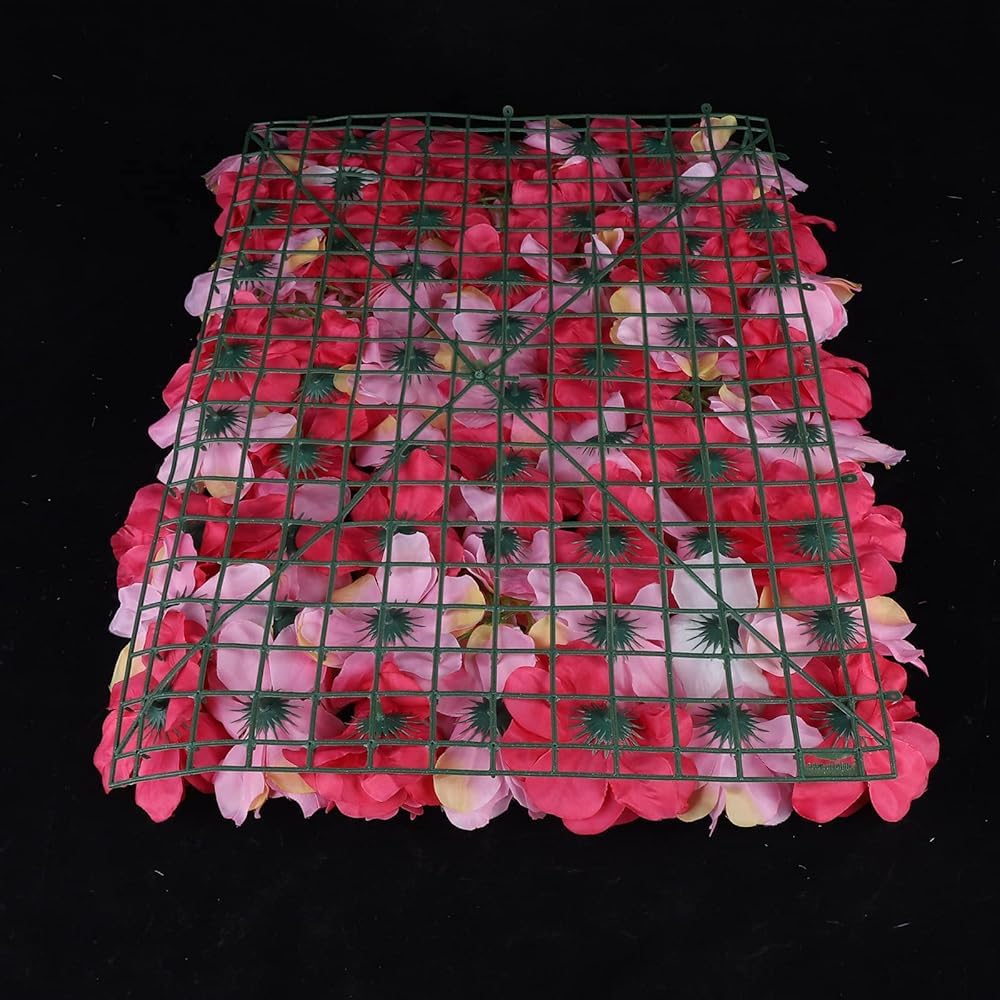 GOUZIBHD Floral Wall Panel for Wedding Celebrations Party Home Decor, 24x16in Faux Flower Wall Background, Artificial Flower Wall Panels, Silk Flower Backdrop