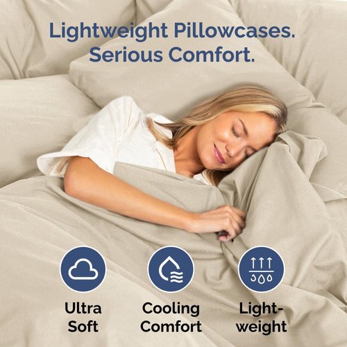 King Pillow Cases by [Brand Name] - Ultra Soft Hotel Quality Covers | Wrinkle-Free & Fade Resistant - 2 Piece Set in Wheat