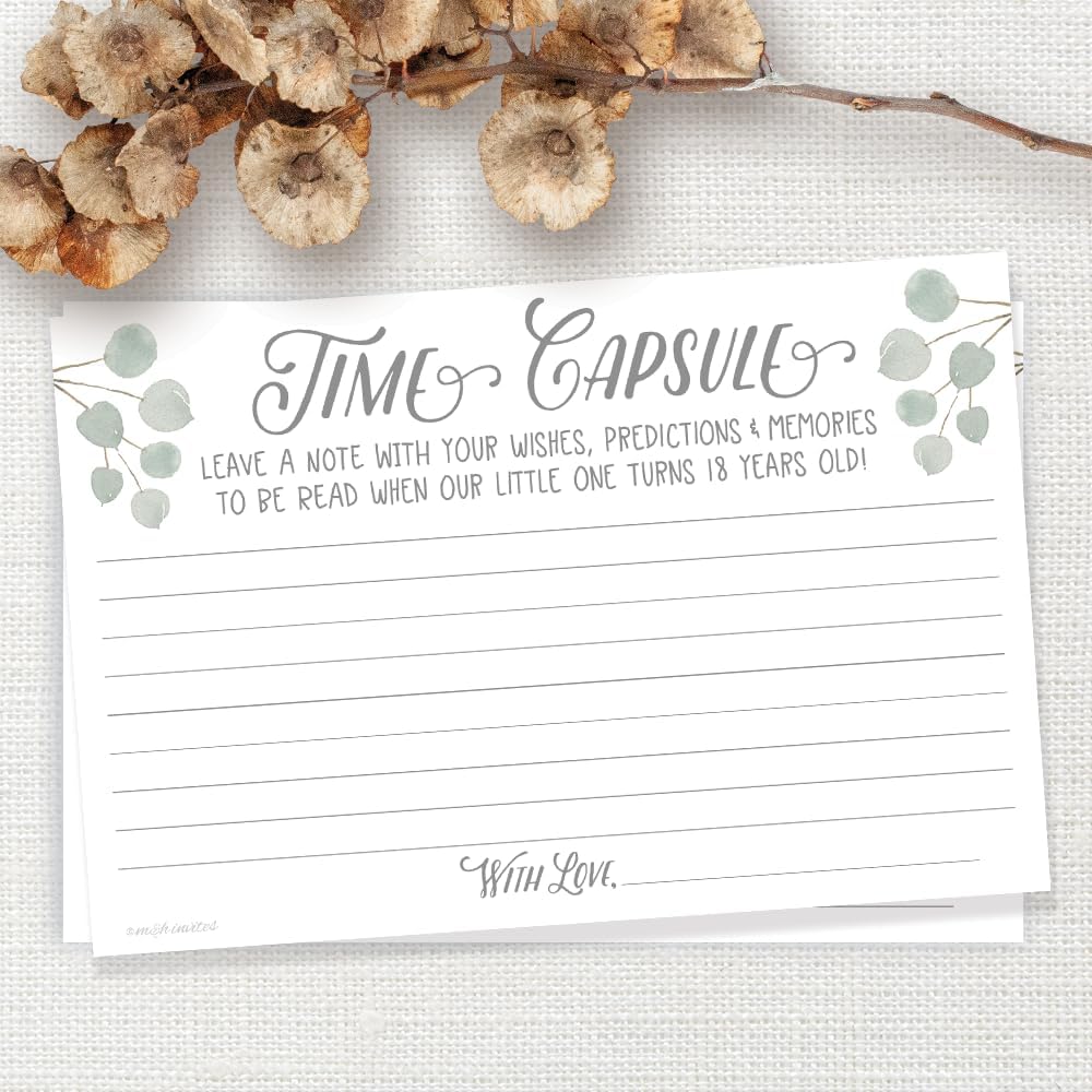 m&h invites Time Capsule Message Cards - 50 Count for Baby Shower or 1st Birthday Game Activity