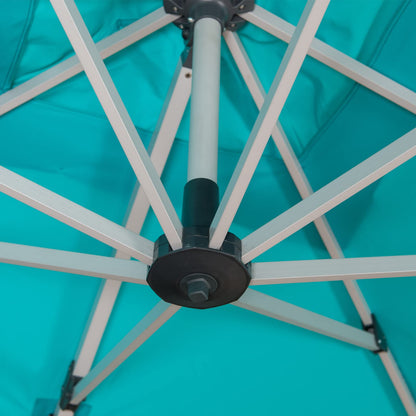 LKINBO 10x13 FT Rectangle Cantilever Umbrella with Cross Base, Heavy Duty Large Patio Umbrella 360 Degree Rotation Outdoor Offset Umbrella with Easy Tilt & Crank for Pool Deck Backyard, Turquoise