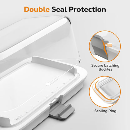 1 lb Countertop, Pisol Large Butter Dish for Canadian Butter, Airtight Butter Keeper with Lid Fit a Full Pound Block