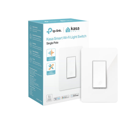 Kasa Smart Light Switch HS200, Single Pole, Needs Neutral Wire, 2.4GHz Wi-Fi Light Switch Works with Alexa and Google Home, UL Certified, No Hub Required , White