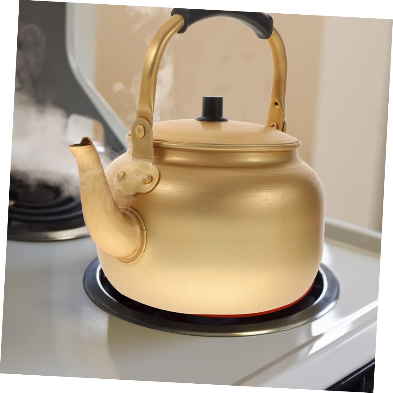Vintage Aluminum Kettle - Metal Water Boiler Heating Kettle, Teapot, Small Teapot, Metal Boiler with Handle