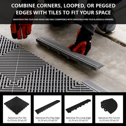 Swisstrax Ribtrax Smooth PRO Interlocking Garage Floor Tiles, 15.75 x 15.75-Inch, Tropical Orange, 24 Piece Set