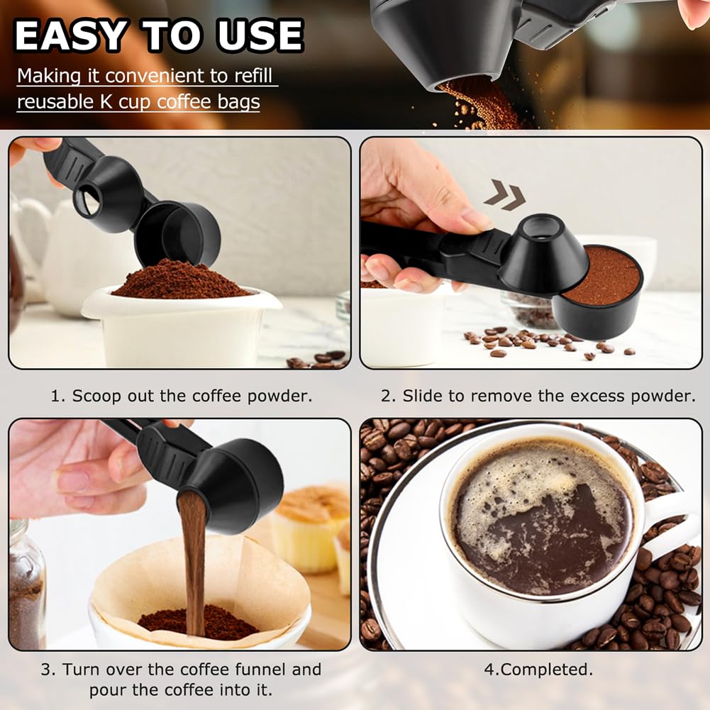 Measuring Scoop with Funnel and Leveler, 2 Tbsp, 0.79 in Tip, ABS