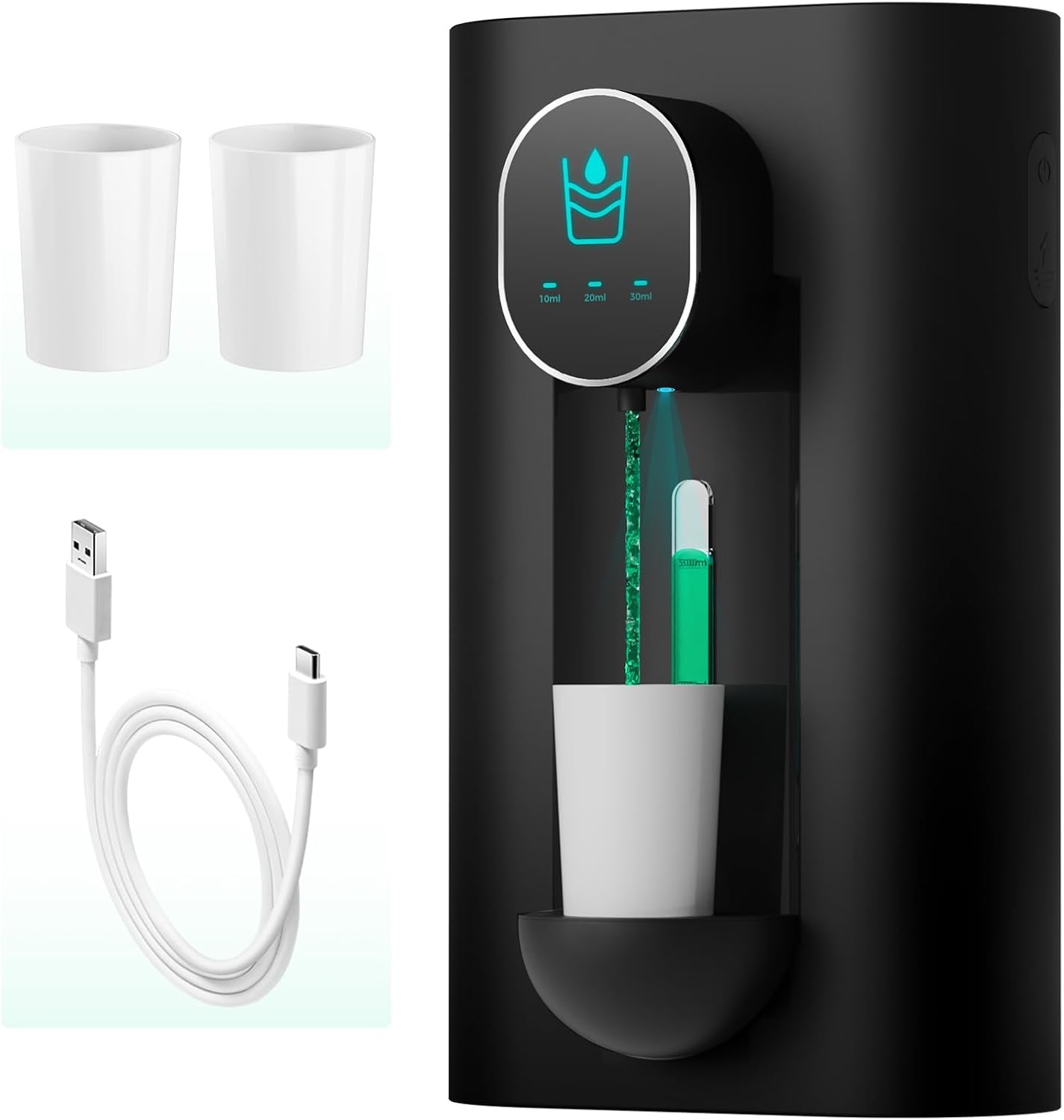 18.26 oz 2 3 Countertop Oylik Automatic Mouthwash Dispenser Touchless Mouthwash Dispenser for Bathroom Magnetic Cup USB