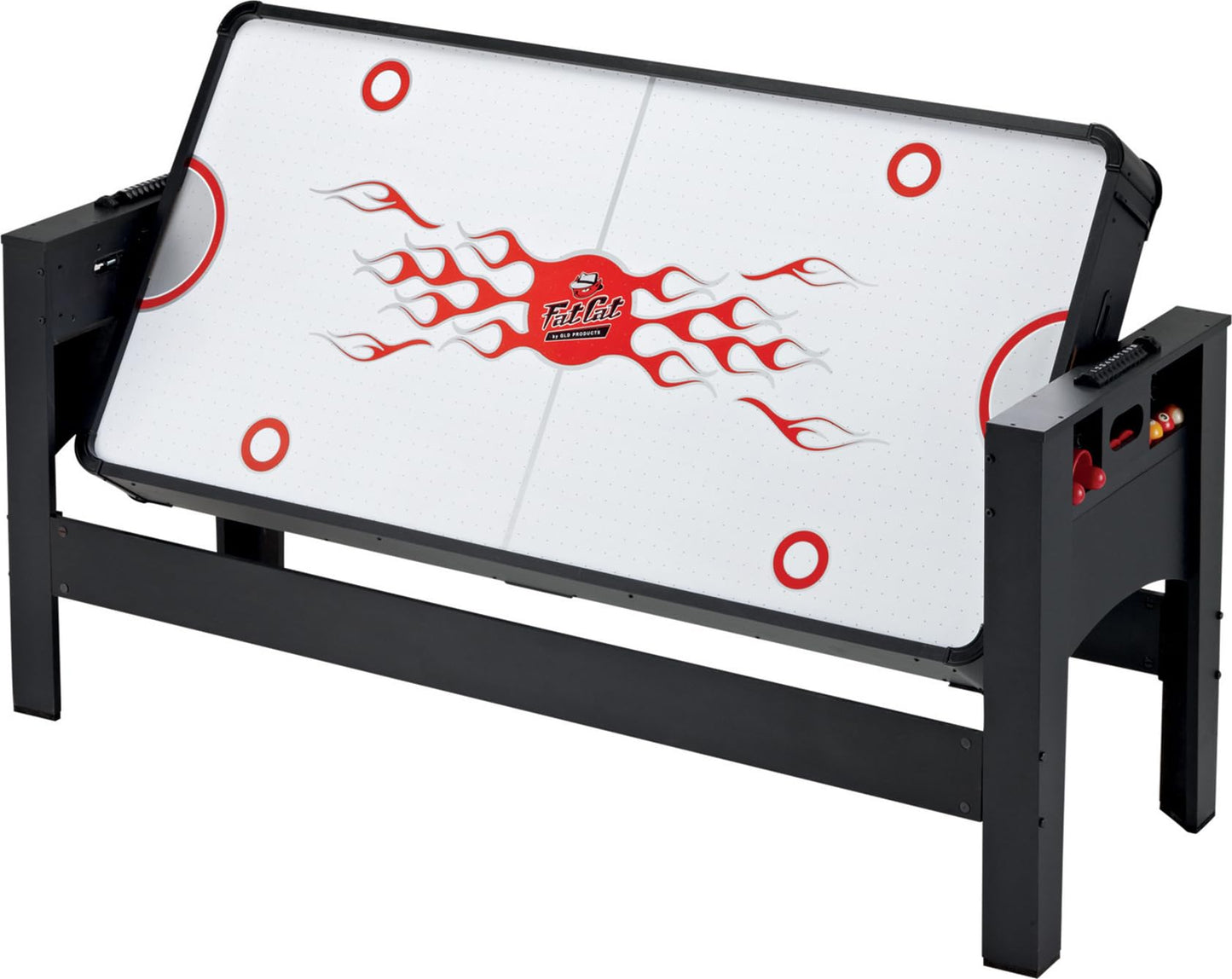 Fat Cat 3-in-1 6 Foot Flip Multi Game Table, Air Hockey Table, Pool Table, and Table Tennis Combo with 110V Motor, Includes Accessories