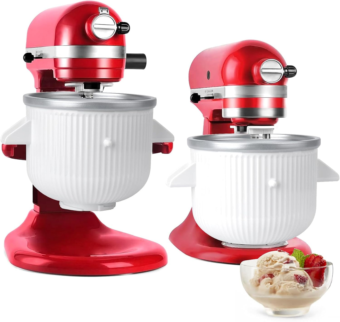 Kitwanda Mixer,2-Quart Frozen 4.5 5 6 7qt Ice Cream Maker Attachment for Kitchenaid Stand Yogurt - Ice Cream & Sorbet