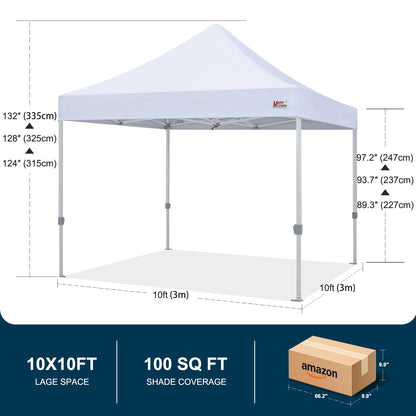 MASTERCANOPY Pop Up Canopy Tent Commercial Grade 10x10 Instant Shelter (White)