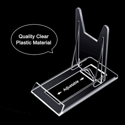 WANDIC Acrylic Plate Stands, 10 Pcs Mini Clear Plastic Display Holders Adjustable Easels for Flat Plates, Photos, Place