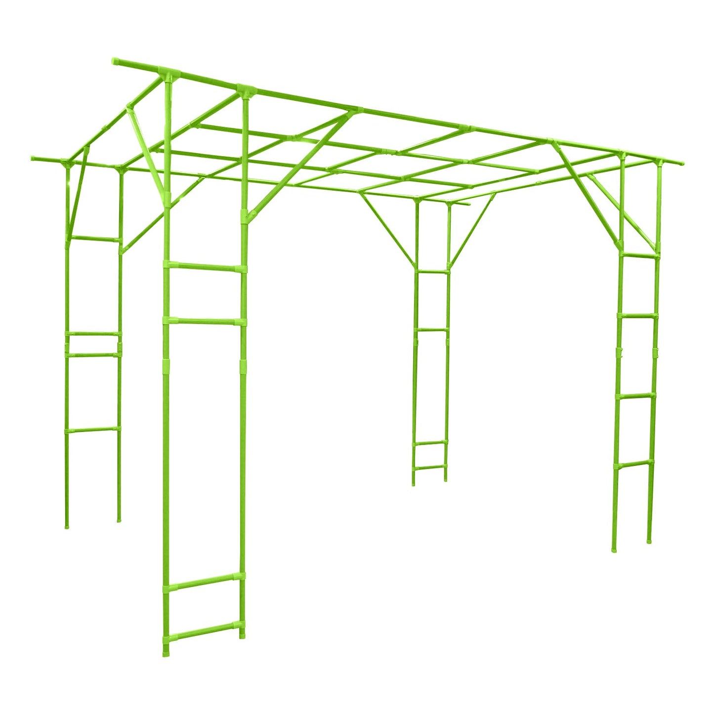 118'' L x 79'' W x 90'' H Grape Trellis, Garden Arch Trellis for Climbing Plants Outdoor, Metal Walkway Arbor Pergola for Backyard Decoration, Large Plant Stand for Vegetable Fruit, Green