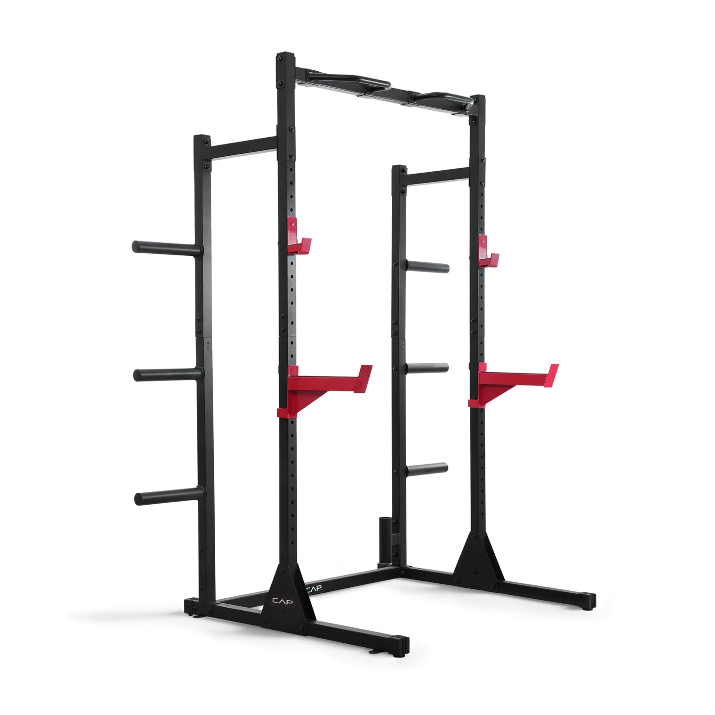 CAP Power Rack with Pull Up Bar & Attachments - Squat Rack & Strength Training Power Cage for Home Gym - BLACK