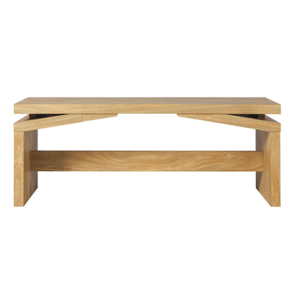 Walker Edison Booker Modern Easy Assembly Split-Top Coffee Table, 47 Inch, Heritage Oak