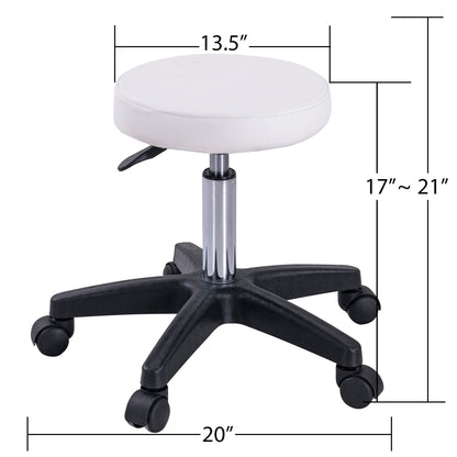 Amacv Massage Salon Tattoo Chair with Two Trays Esthetician Bed with Hydraulic Stool,Multi-Purpose 3-Section Facial Bed Table, Adjustable Beauty Barber Spa Beauty Equipment, White