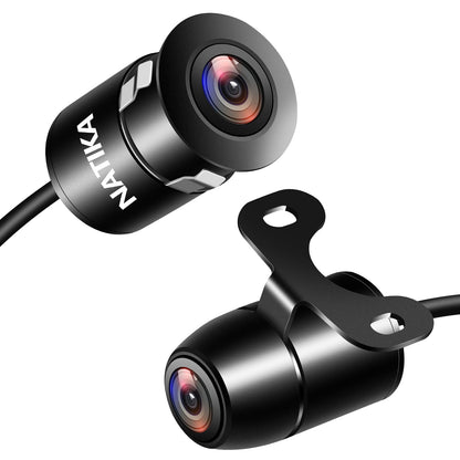NATIKA Backup/Front/Side View Camera: No Distortion Effect Starlight Night Vision HD Metal Flush or Surface Mount 720P AHD and TVI Reverse Rear View Backup Camera for Cars Pickup Trucks SUVs RVs Vans