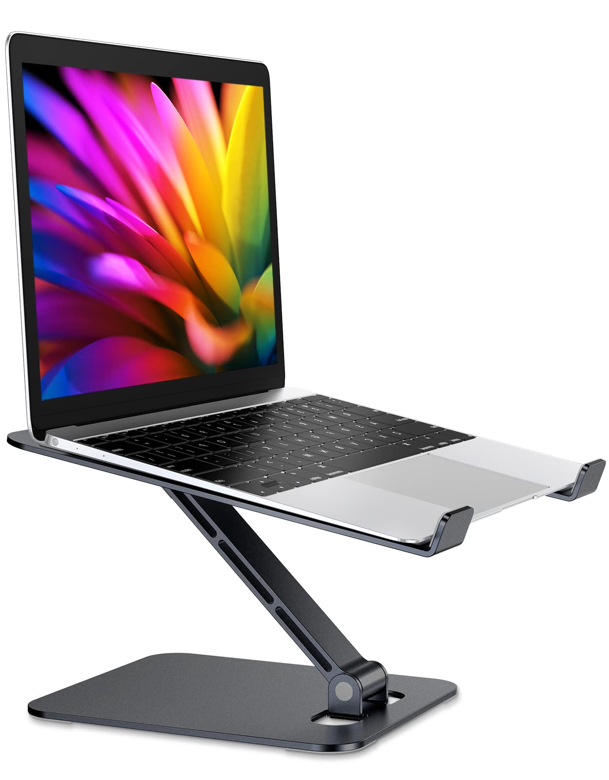 Foldable Laptop Stand, Height Adjustable Ergonomic Computer Stand for Desk, Aluminum Portable Laptop Riser Lecterns Holder Mount Compatible with MacBook Pro Air, HP, Dell 10-16"